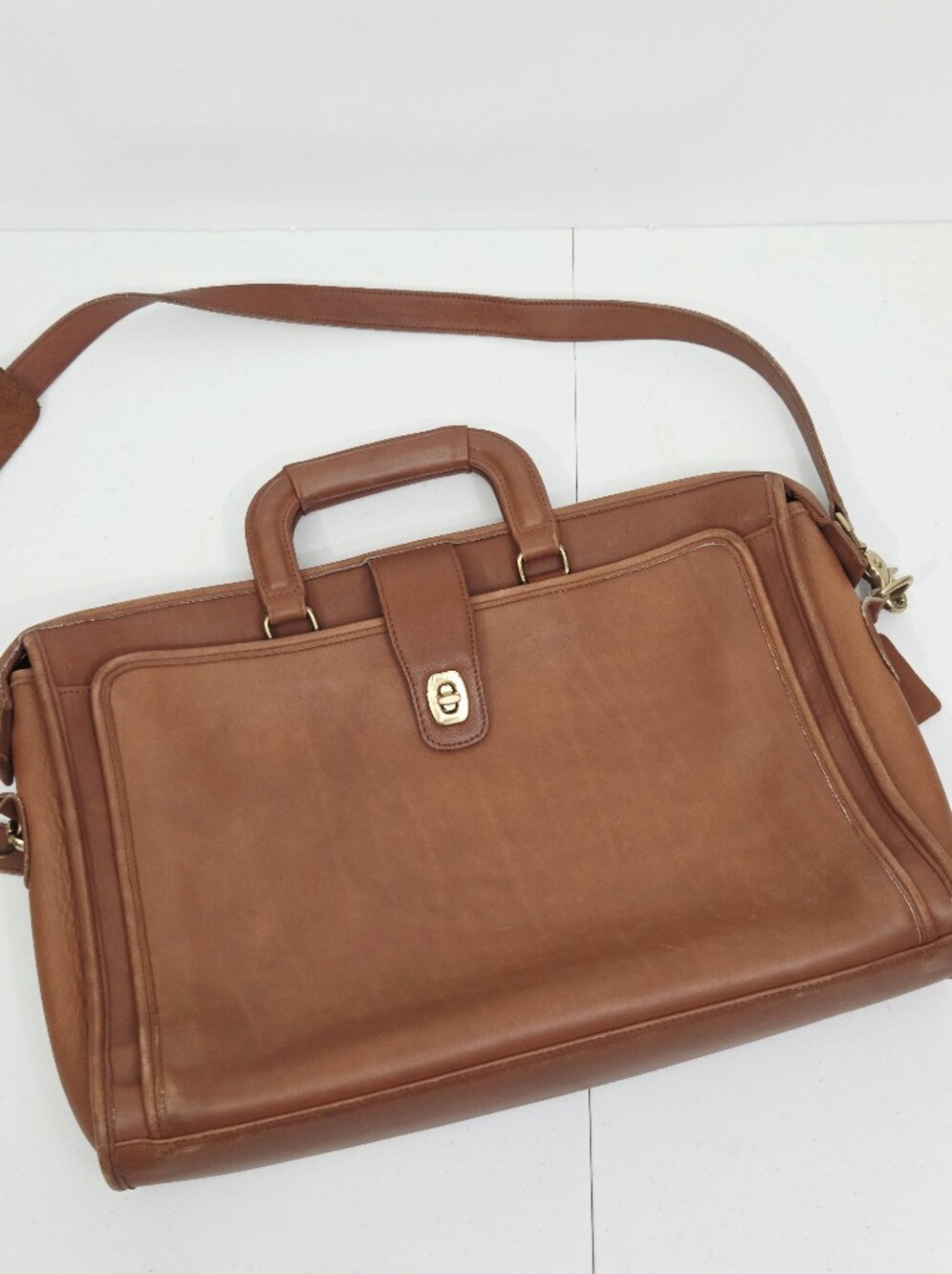 NICE VINTAGE COACH PHELPS BRIEFCASE BAG - BRITISH TAN 5291